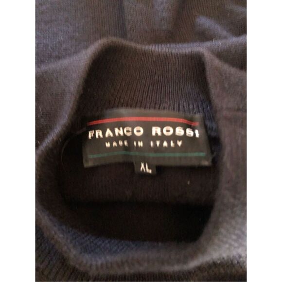 Mens FRANCO ROSSI ITALY Wool Blend Black Pullover Sweater SZ XL - Picture 10 of 11